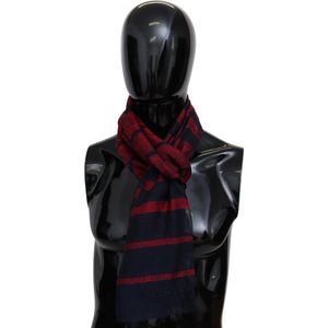 Missoni - Black Red Striped Wool Mesh Unisex Neck Wrap Scarf