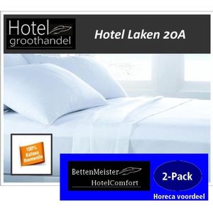 2-Pack Laken Hotel | Wit 100% Katoenen 20A