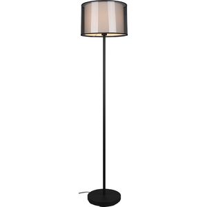 LED Vloerlamp - Vloerverlichting - Torna Bidon - E27 Fitting - 1-lichts - Rond - Mat Zwart - Aluminium - Tot 40W