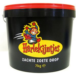 Harlekijntjes - Zachte Zoete Drop - Emmer 7 Kilo