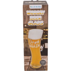 Wiebelig bier glas - Perfect cadeau voor de bierliefhebber - 'Drunk again' bedrukking - Originele bierglazen - Bierglas grappig