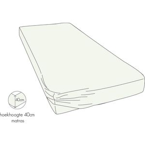 Kayori Shizu - Percale katoen - Extra Hoog - Hoeslaken - Tweepersoons - 160x210 cm - Off-white