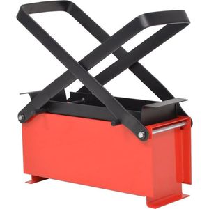 vidaXL-Brikettenpers-voor-papier-34x14x14-cm-staal-zwart-en-rood