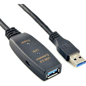 NÖRDIC USB3-EX20 USB actieve verlengkabel 3.1 - 5Gbp - 20m - Zwart