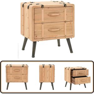 vidaXL Nachtkastje 50x35x57 cm vurenhout Nachtkastje - Retro Kast - Houten Nachttafel - Salon Tafel - Kamermeubilair