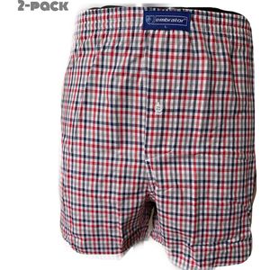 Embrator 2-stuks mannen Boxershort geweven katoen rood/beige/zwart XL