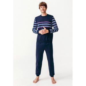 Damart - Pyjama met binnenzijde in geruwd molton, Thermolactyl - Heren - Blauw - L