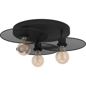 EGLO Ikeston Plafondlamp - E27 - Ø 53 cm - industrieel - Zwart - Staal