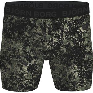 Björn Borg Performance boxers - microfiber heren boxers lange pijpen (1-pack) - groen dessin - Maat: XXL