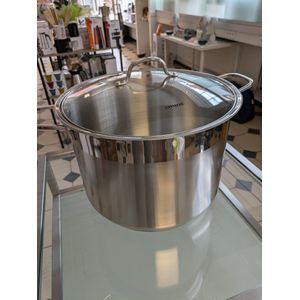 Aiwa kookpot 15 liter met glazen deksel - inox - RVS