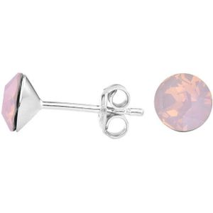 ARLIZI 1425 Oorbellen Opaal Swarovski Kristal - Dames - 925 Zilver - 6 mm - Roze