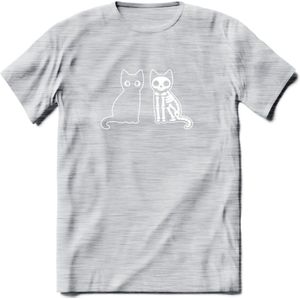 Cat Scan - Katten T-Shirt Kleding Cadeau | Dames - Heren - Unisex | Kat / Dieren shirt | Grappig Verjaardag kado | Tshirt Met Print | - Licht Grijs - Gemaleerd - L