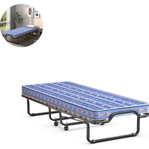 Vouwbed - Opklapbed - Logeerbed - Zetelbed - Veldbed - Kampeerbed - Logeermatras - 1 persoons - Metalen frame