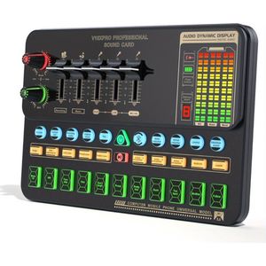 Nivard Audio Mixer - Mengpaneel - DJ - Mixer - Gaming - Met LED Lamp - Met Microfoon - Set