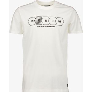 Unsigned heren T-shirt wit met tekst - Maat XL