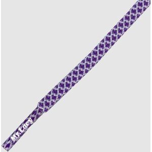 5.5 mm x 130 cm Rond Violet / Wit - Mr.Lacy Ropies schoenveters