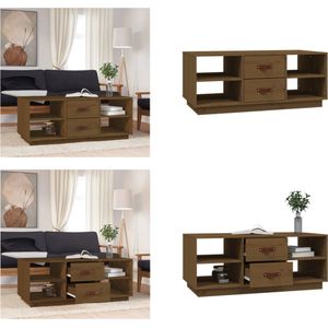 vidaXL Salontafel 100x50x41 cm massief grenenhout honingbruin - Salontafel - Salontafels - Tafel - Bijzettafel