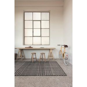 LIGNE PURE Switch – vloerkleed – tapijt – handgeknoopt – wol – eco – modern – Zwart Wit - 140x200