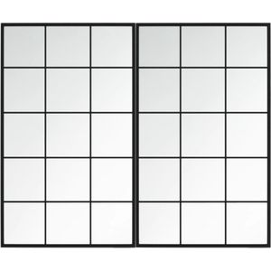 vidaXL-Wandspiegels-2-st-100x60-cm-metaal-zwart