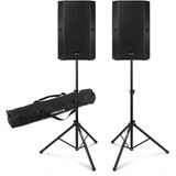 Vonyx Passieve speakerset - PA systeem met 2 passieve speakers en 2 standaards - 10 inch - 1000W