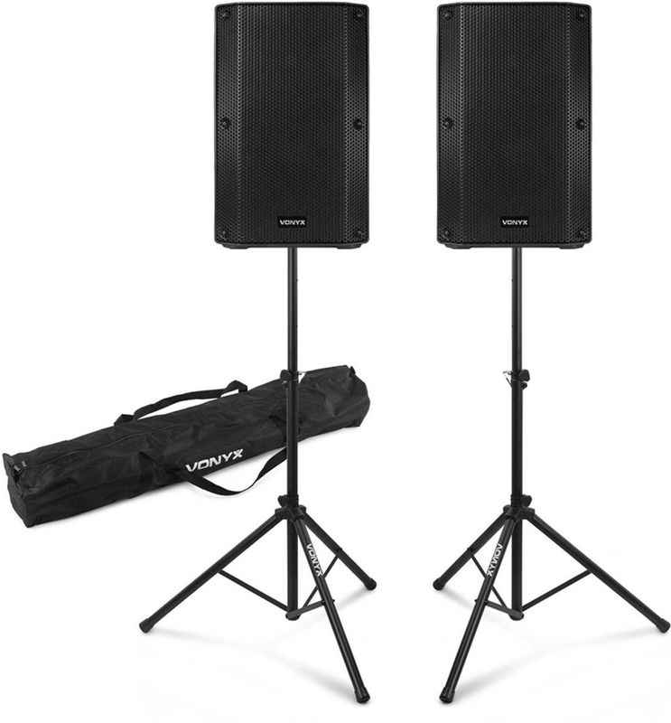 Vonyx Passieve speakerset - PA systeem met 2 passieve speakers en 2 standaards - 10 inch - 1000W