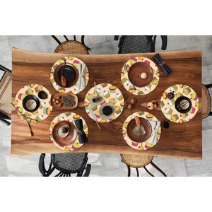 Ronde placemats - Onderlegger - Placemats rond - Patronen - Eten - Cupcake - 8 stuks
