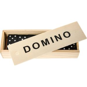 Twisk Domino spel in houten kistje 5214 - Klassiek denkspel voor jong en oud - Leeftijd 3+ - 28 dominostenen - Afmetingen 15x5x3cm