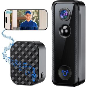 Video deurbel met camera - Deurbel met beeld - Slimme deurbel - Draadloze video deurbel - Beveiliging huis - Deurbel met app - WiFi deurbel - Nachtzicht - Tweeweg audio - Beveiligingscamera voordeur - Voor smartphone en tablet