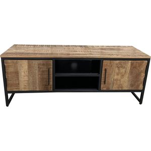 Deco4yourhome® - TV Dressoir - Tv Meubel - Mangohout - Staal - Industrieel - 130cm