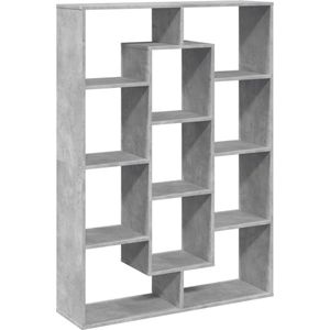 vidaXL - Boekenkast - 102x29x143 - cm - bewerkt - hout - betongrijs