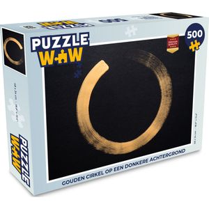 Puzzel Gouden cirkel op een donkere achtergrond - Legpuzzel - Puzzel 500 stukjes