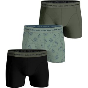 Bjorn Borg 3-pack heren boxershorts - Cotton Stretch - Spring Green - S - Zwart