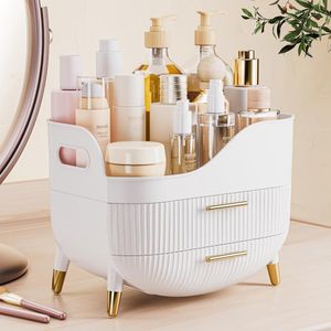 Unyqoos ® Multifunctionele Cosmetica Organizer met Twee Laden voor Badkamer en Kaptafel