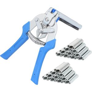 Huisdierkooi Hog Ringtangenset - 600 stuks hektangen - clip automatische omheiningang - matrassen - autokussens - banken - huisdierkooien installatiegereedschap - blauw