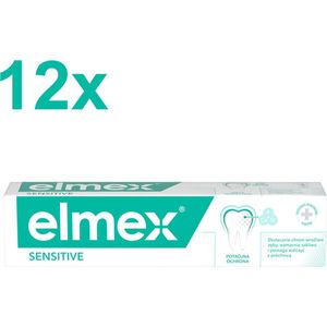 Elmex - Sensitive - Tandpasta - 12x 75ml - Voordeelverpakking - Effectieve bescherming van gevoelige tanden