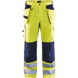 Blaklader Werkbroek High Vis met ventilatie 1565-1811 - High Vis Geel/Marineblauw - D120