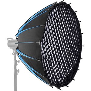 Neewer® - 90cm Parabolische Softbox met 18 Diepe Ribben met Rooster en Zak - Geschikt voor CB60 CB100 CB150 Vision 4 S101-300W/400W en andere lichten-SF-18 KGD36