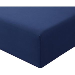 Hoeslaken 160 x 200 cm blauw boxspringbed - plat laken 160 x 200 cm hoeslaken dekbedovertrek, microvezel lakenovertrek 160 x 200 cm hoogte 30 cm marineblauw, bed hoeslaken laken laken