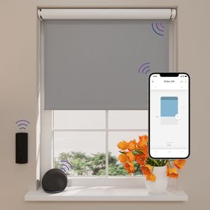 Radeco® Elektrisch Rolgordijn Verduisterend - Easy - Steel Grey - 70 x 190 cm - CMD-03