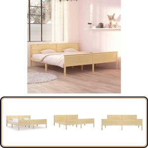 vidaXL Bedframe - Massief Grenenhout - 200x200 cm Massief Houten Bed Frame - Tweepersoons Bed - Grenenhouten Bed - Bed Frame Kopen - Bed Frame Online