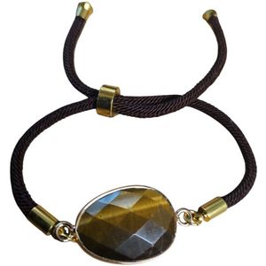 Armband Tijgeroog Facet Geslepen Verstelbaar