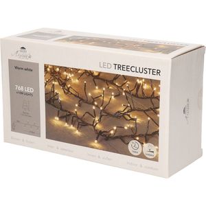 1x Kerstverlichting clusterverlichting met timer en dimmer 768 lampjes warm wit 10 mtr - Voor binnen en buiten gebruik