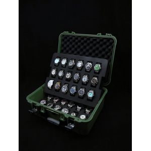 Onverwoestbare horlogekoffer voor 36 horloges - Groen - Originele Elbrus Horology Timepiece Valet horlogedoos draagkoffer draagbare koffer