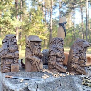 Viking Standbeeld Odin Thor Hars Ornament Kunst Donderhamer voor Huisdecoratie .