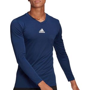 adidas Team Base Longsleeve Heren  Sportshirt - Maat XL  - Mannen - Blauw/Wit