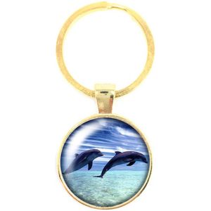 Sleutelhanger Glas - Dolfijnen
