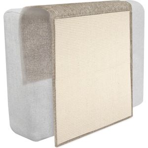 Navaris krabmat voor katten - Krabmat voor aan bank - Krabtapijt voor kat - Bankbescherming - Voorkomt krabschade - 130 x 45 cm - Sisal en linnen