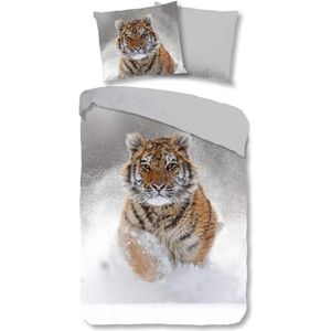 Good Morning Dekbedovertrek ""Snow Tiger"" - Grijs - (140x200/220 cm)