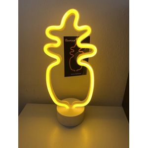 LED ananas met neonlicht - oranje neon licht - hoogte 29.5 x 20 x 8.5 cm - Tafellamp - Nachtlamp - Decoratieve verlichting - Woonaccessoires