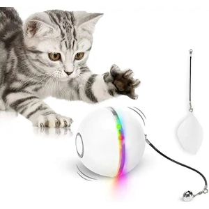 Interactieve zelfrollende bal katten - Kattenspeeltjes - Inclusief USB kabel en staartjes - Kattenspeelgoed - Smart - Grijs